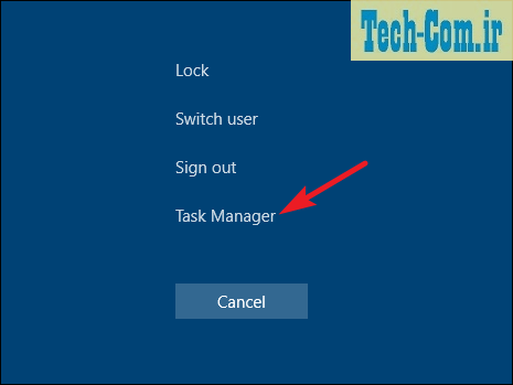 تصویر انتخاب گزینه Task Manager