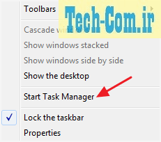 انتخاب گزینه start Task Manager در ویندوز 7 