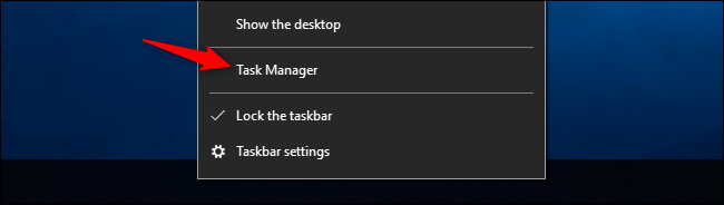 انتخاب گزینه Task Manager را نشان می‌دهد.