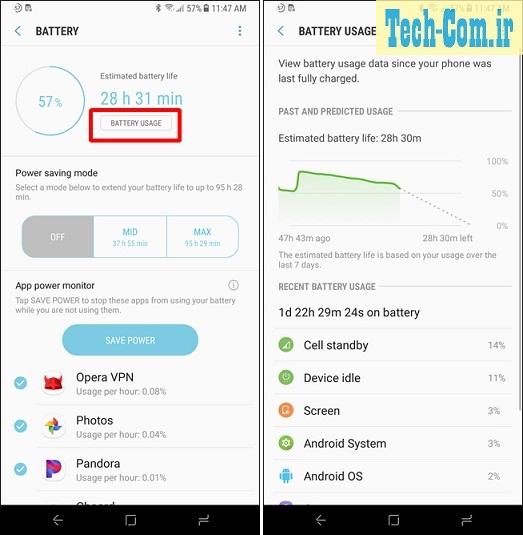 میزان مصرف باتری گوشی در اندورید - 4