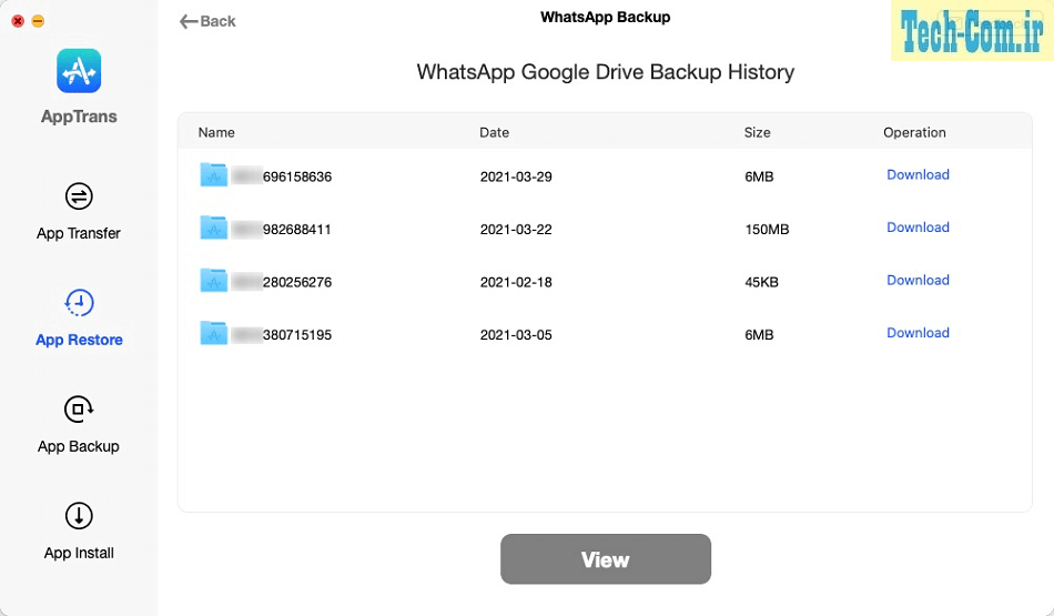 بازیابی نسخه پشتیبان واتساپ از گوگل درایو 2